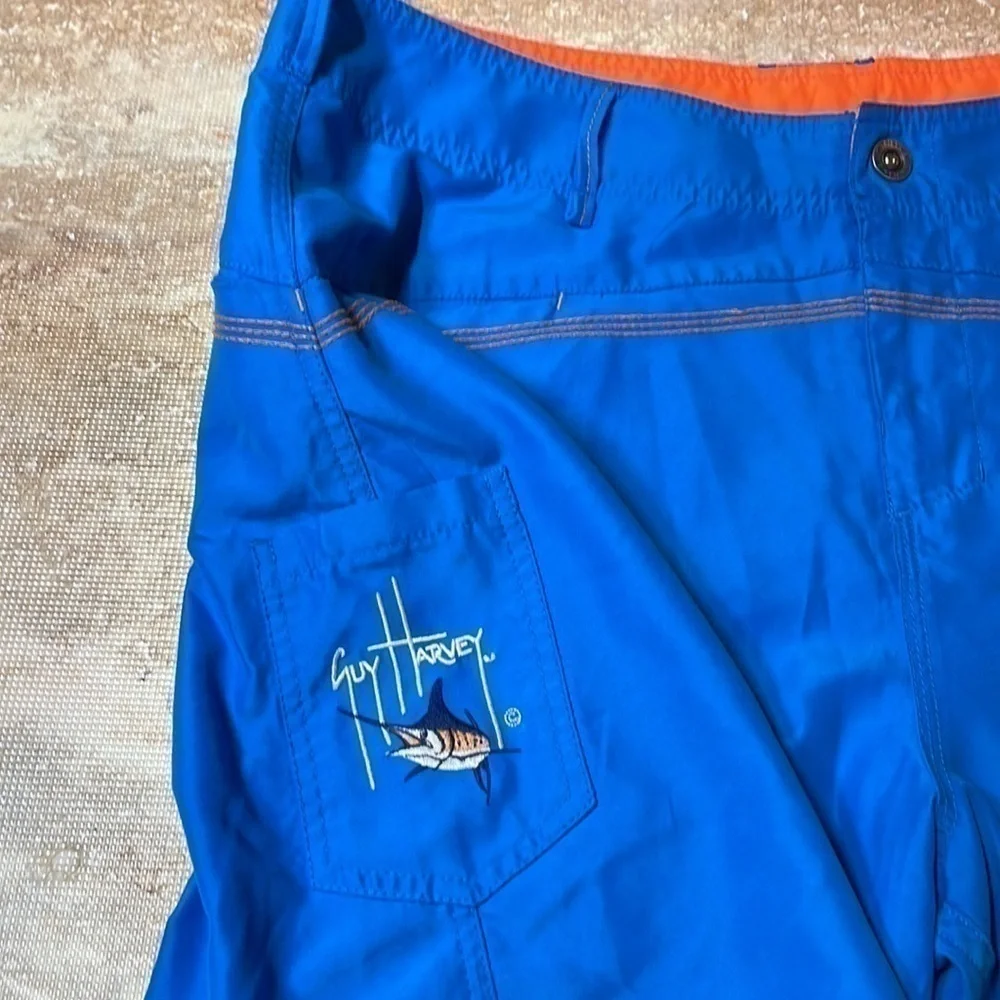 Guy Harvey men’s board shorts swim suit beachwear Royal blue/orange Size 36